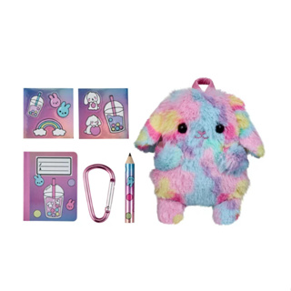 Real Littles Plushie Pet Backpacks, Micro Backpack Working Micro Stationery-Bunny กระเป๋าเป้สะพายหลัง ผ้ากํามะหยี่ขนนิ่ม ขนาดเล็ก เหมาะกับใส่เครื่องเขียน สําหรับสัตว์เลี้ยง