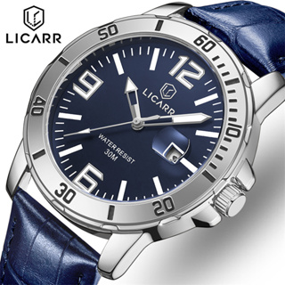 Licarr นาฬิกาข้อมือควอตซ์ สายหนัง กันน้ํา สไตล์นักธุรกิจ หรูหรา สําหรับผู้ชาย
