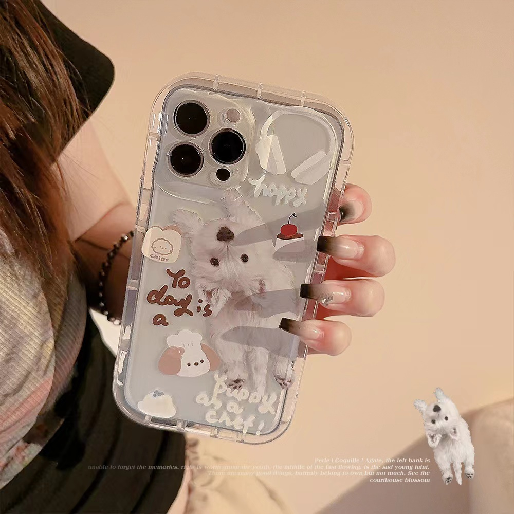 เคสโทรศัพท์มือถือ-ซิลิโคนใส-กันกระแทก-ลายลูกสุนัขน่ารัก-สําหรับ-iphone-14-plus-13-pro-12-pro-11-pro-max