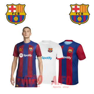 เสื้อกีฬาแขนสั้น ลายทีมชาติฟุตบอล FC Barcelona Jersey 23 24 ชุดเหย้า คุณภาพสูง สําหรับผู้ชาย