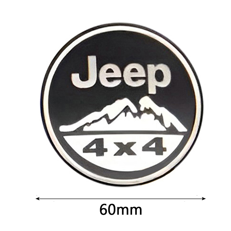 สติกเกอร์ตราสัญลักษณ์-60-มม-65-มม-สําหรับตกแต่งล้อรถยนต์-jeep-4x4-grandcherokee-wrangler-cherokee-4-ชิ้น