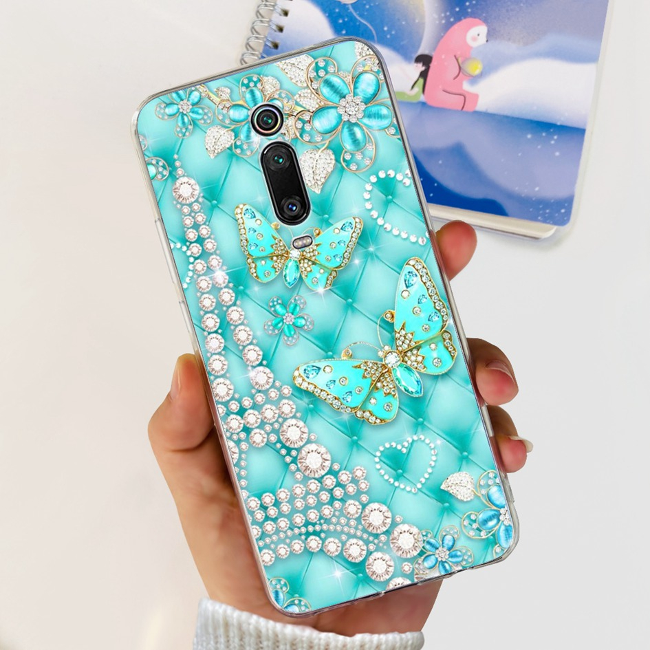 เคสโทรศัพท์มือถือ-ซิลิโคนนิ่ม-ลายผีเสื้อ-ดอกไม้-สวยงาม-สําหรับ-xiaomi-mi-9t-pro-k20-pro-mi9t