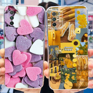 เคสโทรศัพท์มือถือแบบนิ่ม ใส ลายดอกไม้ หัวใจน่ารัก สําหรับ Xiaomi Poco M3 2020 Poco M3 M 3 PocoM3