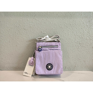 Kipling k17291 กระเป๋าสะพายไหล่ ขนาดเล็ก สีชมพู สีม่วงอ่อน สําหรับใส่หนังสือเดินทาง