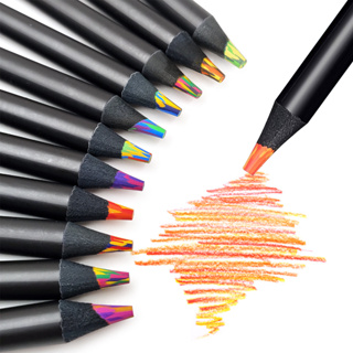 ดินสอสี แกนสีรุ้ง แบบหนา 12 สี 8 สี สําหรับวาดภาพกราฟฟิติ