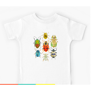 เสื้อยืดลําลอง แขนสั้น พิมพ์ลาย Beetle Compilation สไตล์วินเทจ สําหรับเด็กผู้ชาย และเด็กผู้หญิง