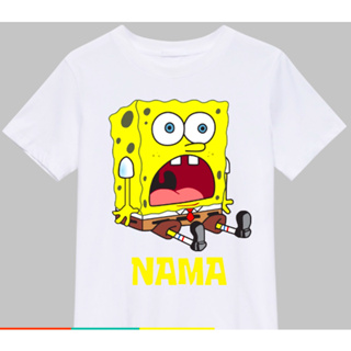 Spongebob เสื้อยืด พร้อมชื่อ สําหรับเด็ก