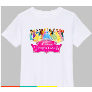 เสื้อยืด พิมพ์ลาย DISNEY PRINCESS สําหรับเด็ก