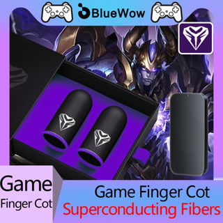 Bluewow 【หัวใจสีม่วง】ถุงมือเล่นเกม แบบสวมนิ้วหัวแม่มือ ป้องกันเหงื่อ สําหรับมืออาชีพ