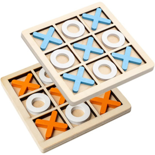 เกมกระดานไม้ Tic Tac Toe XO ของเล่นเสริมการเรียนรู้ สําหรับเด็ก และครอบครัว