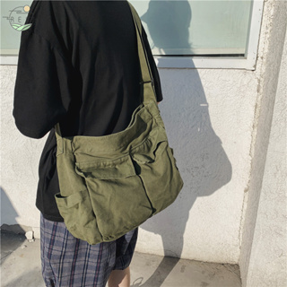 กระเป๋าสะพายไหล่ กระเป๋านักเรียน ผ้าแคนวาส คุณภาพสูง สําหรับผู้ชาย และผู้หญิง
