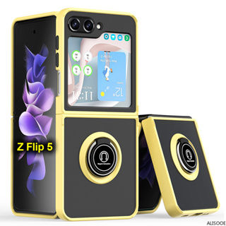 เคสโทรศัพท์มือถือ PC พลาสติก ป้องกัน แบบเต็มเครื่อง พร้อมแหวนขาตั้ง สําหรับ Samsung Galaxy Z Flip 5 5G Z Flip5 4 Flip4 Z Flip4 Capa