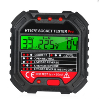 HABOTEST GFCI Outlet Tester with Voltage Display 90-250V Socket Tester Automatic Electric Circuit Polarity Voltage Detector Breaker Finder HT107E