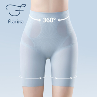 Flarixa กางเกงชั้นใน ขาสั้น เอวสูง ผ้าเรยอน ไร้รอยต่อ กระชับสัดส่วน สําหรับผู้หญิง