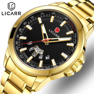 Licarr นาฬิกาข้อมือควอตซ์แฟชั่น เรืองแสง กันน้ํา หรูหรา สไตล์นักธุรกิจ สําหรับบุรุษ