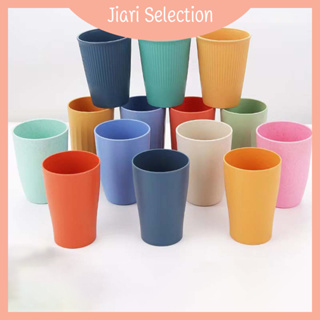 Jiari Selection  [✨สินค้าใหม่✨]  ฟางข้าวสาลี ถ้วยน้ํายาบ้วนปากคู่สร้างสรรค์พร้อมที่วางแก้วแปรงสีฟัน, ชุดถ้วยพลาสติก, แปรงสีฟันเดินทางทรงกระบอก  มีสีต่างๆให้เลือก