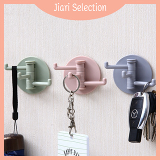 Jiari Selection  [✨สินค้าใหม่✨]  ตะขอกาวหมุนได้ ชั้นวางผ้าขนหนูห้องน้ำ ชั้นวางของในครัว ขอขึ้น ตะขอแบบไม่มีรู มีสีต่างๆให้เลือก