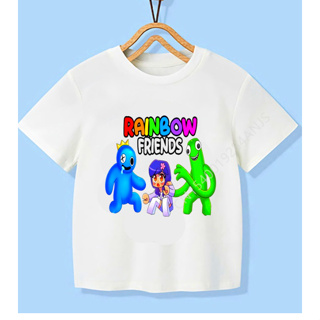 เสื้อยืด พิมพ์ลายเกม Rainbow Friends น่ารัก ยอดนิยม สําหรับเด็กผู้ชาย และเด็กผู้หญิง