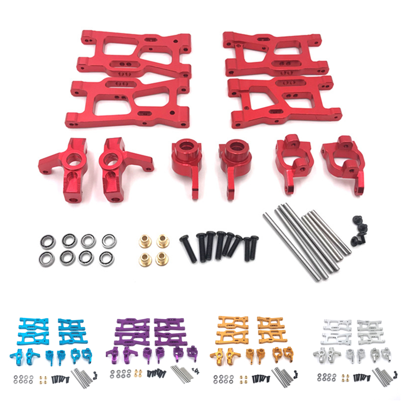 MANGRY – Bras De Suspension Pour Wltoys 144001, 124016, 124017, 124019 – Kit De Mise à Niveau En Aluminium – Bloc Direction, Support Moyeu – Jaune