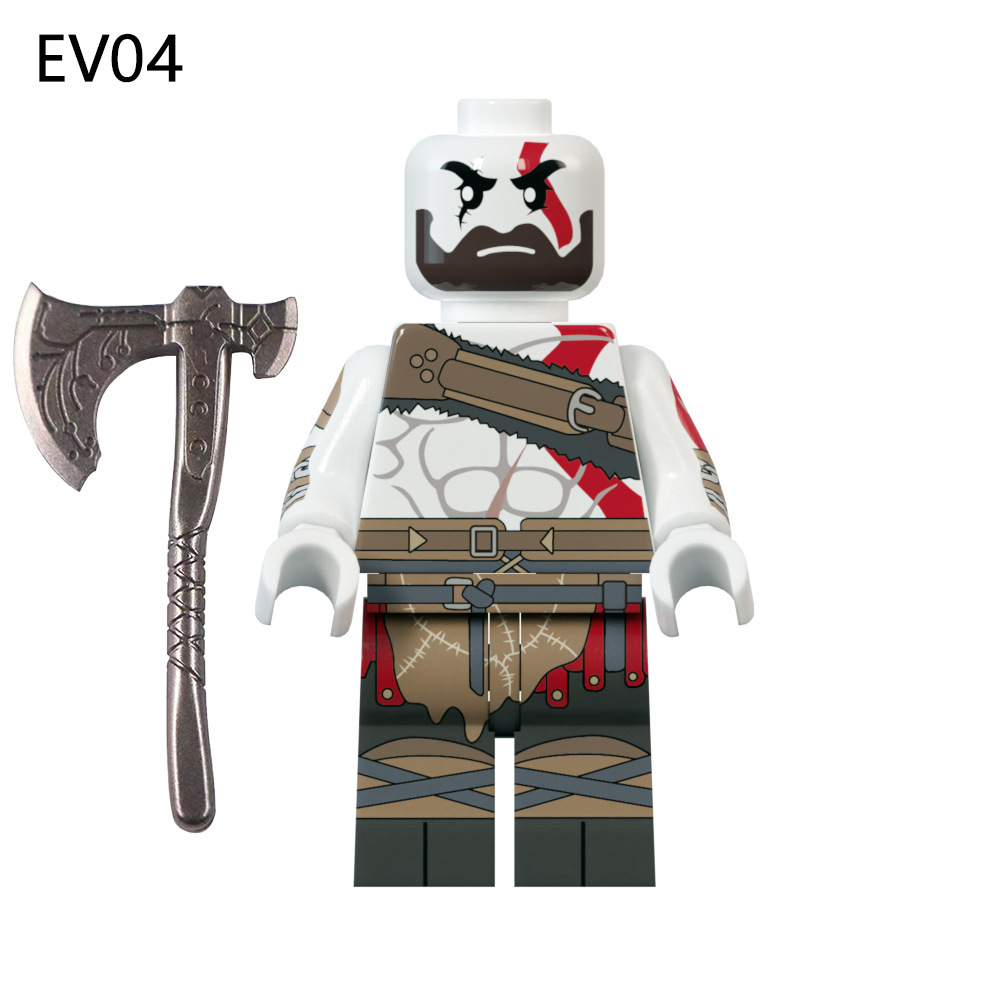 ฟิกเกอร์-kratos-god-of-war-moc-ev03-ev04-ของเล่นสําหรับเด็ก