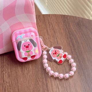 เคสหูฟัง พร้อมสายคล้อง สีชมพู สําหรับ AirPods 1 2 3 Pro 1 2 AirPods Pro 1 2 3