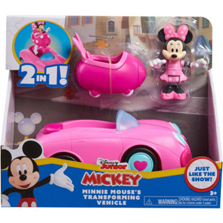 Disney Junior Mickey Mouse Funhouse Transforming Vehicle, Minnie Mouse, Pink Toy Car, Preschool, by Just Play Disney Junior รถของเล่น มิกกี้เมาส์ มินนี่เมาส์ สีชมพู สําหรับเด็กก่อนเรียน