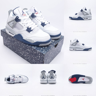 Air Jordan 4 RetroMidnight Navy "Casual Sports Culture รองเท้าบาสเก็ตบอล DH6297-140