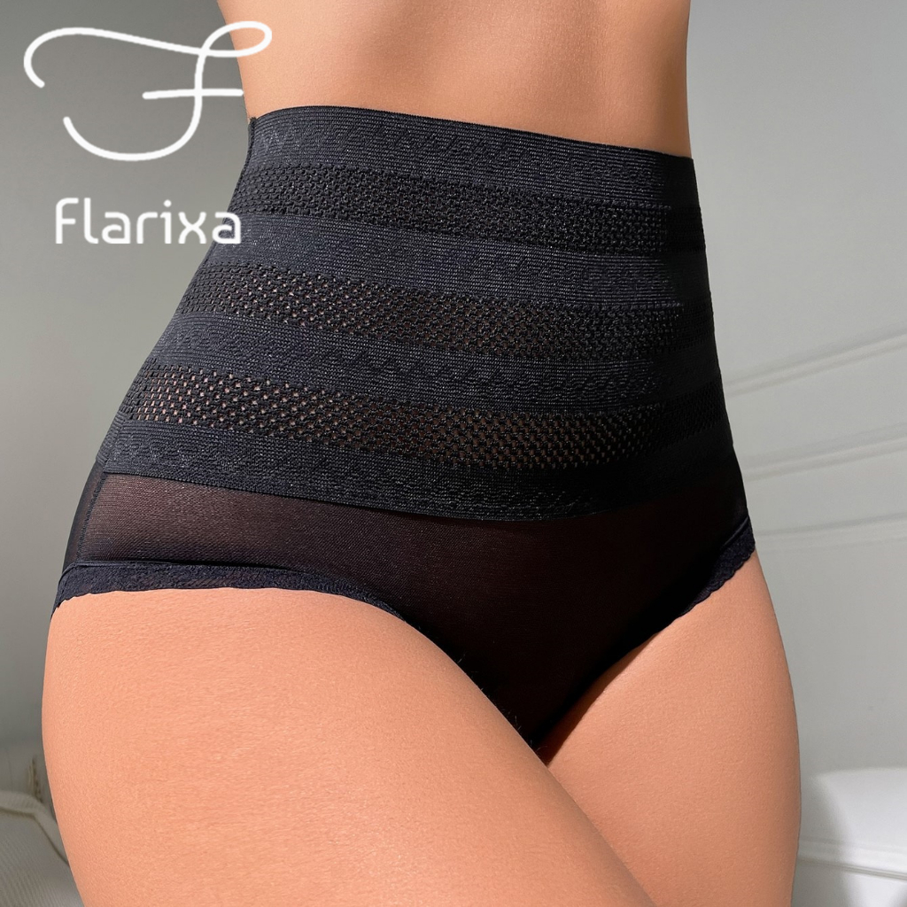 flarixa-กางเกงชั้นใน-เอวสูง-ผ้าลูกไม้-ตาข่าย-ระบายอากาศ-ควบคุมหน้าท้อง-สําหรับผู้หญิง