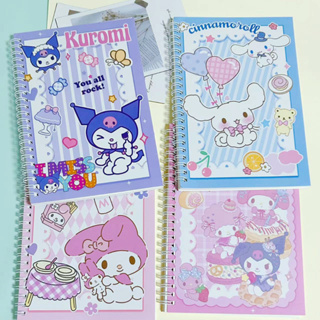 Kawaii สมุดโน๊ต ลาย Sanrio Kuromi Cinnamoroll ขนาด A5 น่ารัก ของขวัญคริสต์มาส สําหรับเด็กผู้หญิง