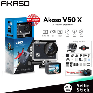 Akaso V50X กล้องแอคชั่น 4K 30fps WiFi พร้อมหน้าจอสัมผัส EIS ซูมได้ 4 เท่า กันน้ํา สําหรับบันทึกวิดีโอ กีฬา vlogging