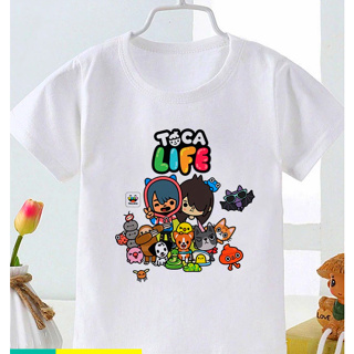 เสื้อยืด คอกลม พิมพ์ลายกราฟฟิค TocaBoca Toca Boca Life World แฟชั่นฮิปสเตอร์ สําหรับเด็ก