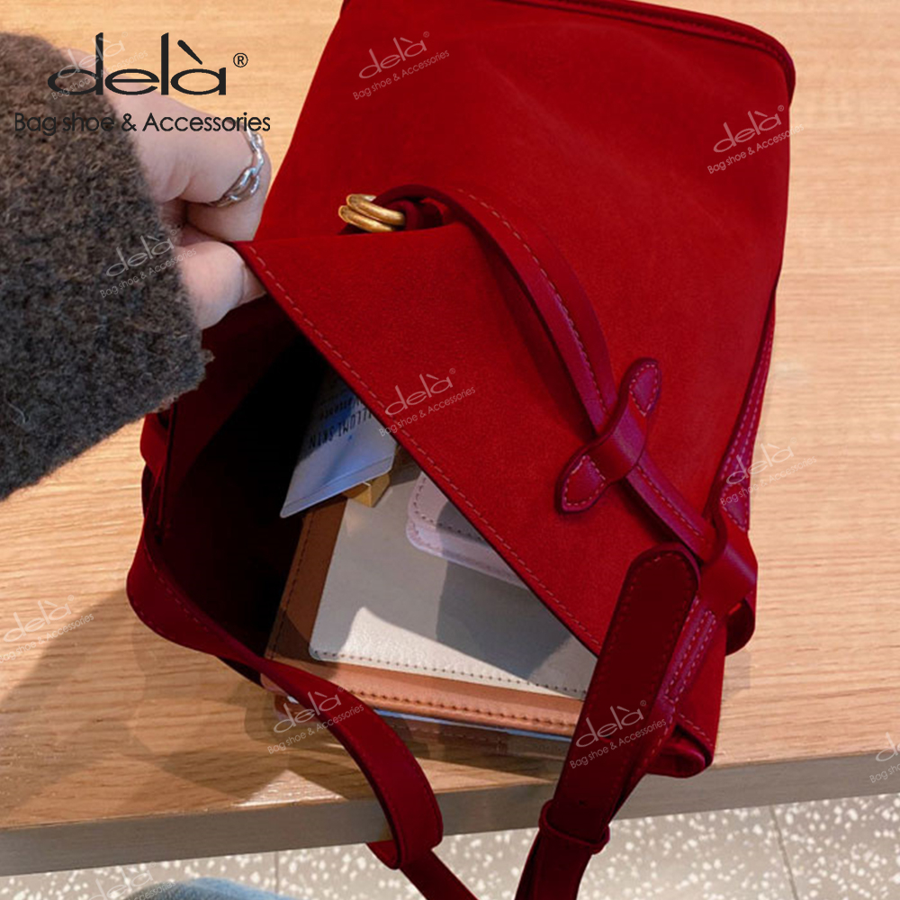 dela-กระเป๋าสะพายไหล่-ทรงบักเก็ต-สีแดง-ดีไซน์ใหม่-เหมาะกับงานแต่งงาน-สําหรับสตรี-2023