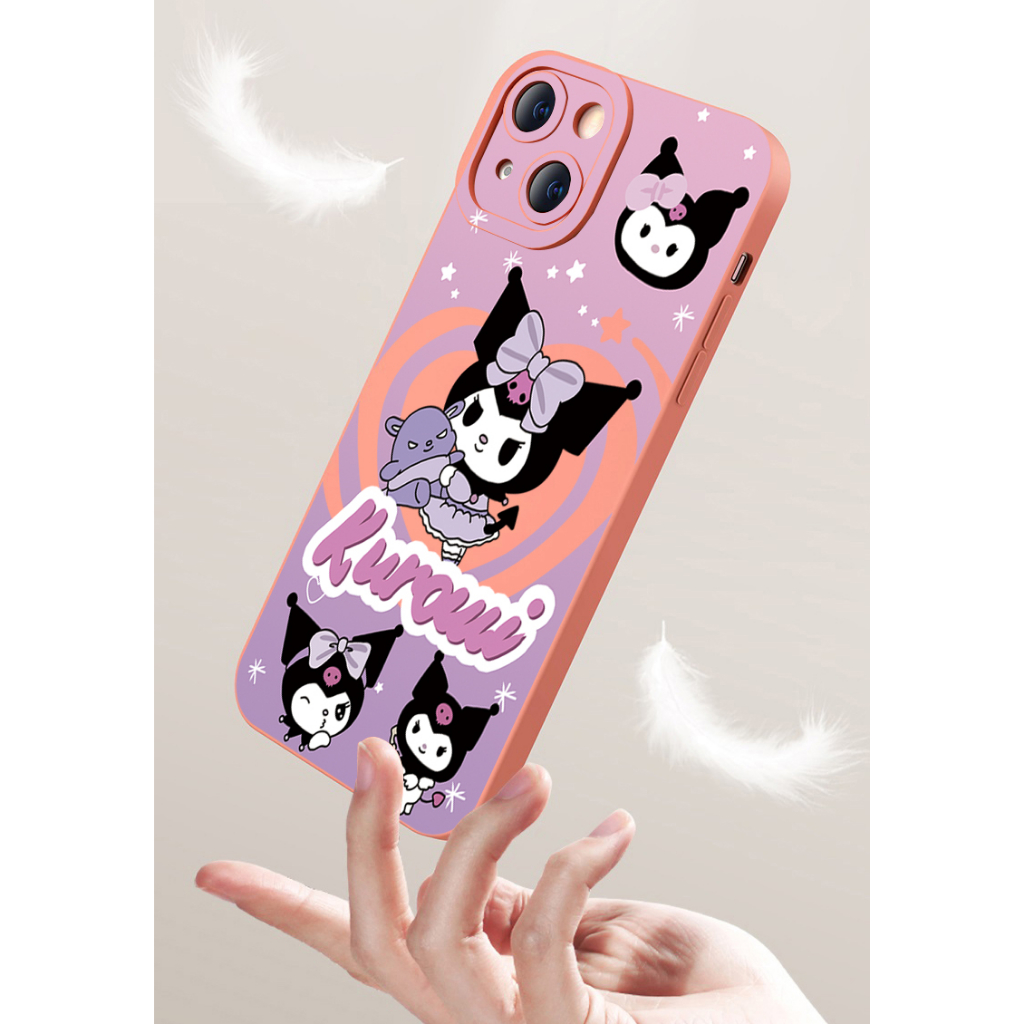 เคสโทรศัพท์มือถือ-ขอบสี่เหลี่ยม-ลายคิตตี้-คุโรมิ-สําหรับ-iphone-14-plus-13-pro-max-12-iphone-11-xr-8-7-se-2022