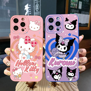 เคสโทรศัพท์มือถือ ขอบสี่เหลี่ยม ลายคิตตี้ คุโรมิ สําหรับ Realme C21 C30 C30S C33 C20 Narzo 50A Prime