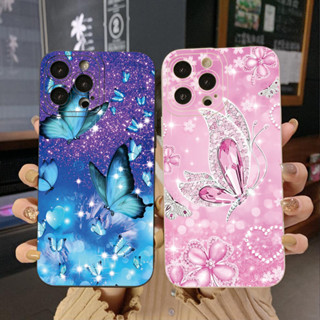 เคสโทรศัพท์มือถือ ขอบสี่เหลี่ยม ลายผีเสื้อ สําหรับ Infinix Hot 20S 20i 30i 9 30 20 Play Smart 6 Plus X6823 Zero 5G 2023