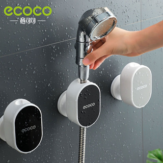 Ecoco แบร็คเก็ตหัวฝักบัวอาบน้ํา แบบติดผนัง มีกาวในตัว ตะขอแขวนติดผนัง ฝักบัว ชั้นวางของในห้องน้ำ ชั้นวางของ