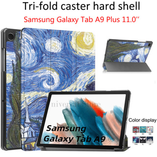เคสหนัง PU ฝาพับแม่เหล็ก พร้อมช่องใส่บัตร สีพื้น สําหรับ Samsung Galaxy Tab A9 Plus 11.0 2023 Galaxy Tab A 9 Plus 11.0 นิ้ว