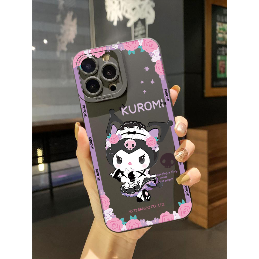 เคสโทรศัพท์มือถือ-ขอบสี่เหลี่ยม-ลายคุโรมิน่ารัก-สําหรับ-samsung-galaxy-a33-a53-a73-5g-a32-a52s-a72-a31-a41-a71