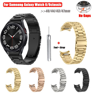 สายนาฬิกาข้อมือสเตนเลสโลหะ แบบเปลี่ยน สําหรับ Samsung Galaxy Watch 6 classic 43 มม. 47 มม. 5 Pro 45 มม. 4 40 มม. 44 มม.