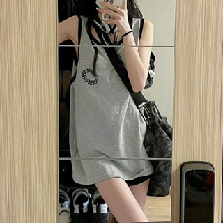 เสื้อยืดแขนกุดลําลอง ทรงหลวม ขนาดใหญ่ โอเวอร์ไซซ์ สไตล์วินเทจ อเมริกัน แฟชั่นฤดูร้อน สําหรับนักเรียนผู้หญิง 2023