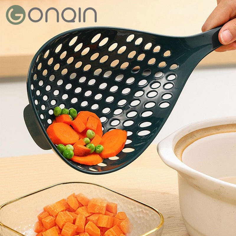 gonqin-กระชอนอาหารทนความร้อนในครัวเรือนครัวไม่ติดช้อนด้ามยาวช้อนแยกน้ำมัน-skimmer-drain-spon
