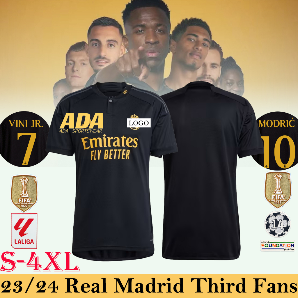 พร้อมส่ง-เสื้อกีฬาแขนสั้น-ลายทีมชาติฟุตบอล-real-m-third-kit-23-24-ชุดเหย้า-สําหรับผู้ชาย-ไซซ์-s-4xl