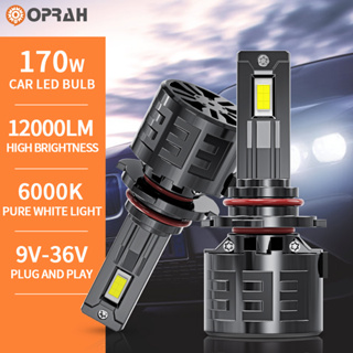 ((2 ชิ้น) หลอดไฟสปอตไลท์หน้ารถยนต์ พลังงานสูง T95 170W H4 LED 3570 H1 H3 H7 H8 H11 HB3 9005 HB4 9006 12,000LM