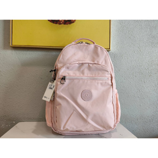 Kipling k21305 กระเป๋าเป้สะพายหลัง กระเป๋านักเรียน ลําลอง ลายดอกไม้ สีชมพู