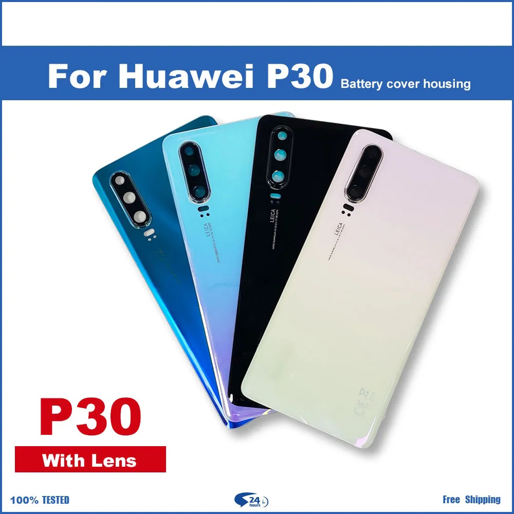 สําหรับ-huawei-p30-p30-pro-p30-lite-แบตเตอรี่-ฝาครอบด้านหลัง-ประตู-เคสด้านหลัง-เปลี่ยนได้-พร้อมเลนส์กล้อง