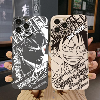 เคสโทรศัพท์มือถือ ขอบสี่เหลี่ยม ป้องกันเต็มเครื่อง ลาย Zoro Luffy สําหรับ Xiaomi Redmi Note 11 Pro 5G 11S 10 Pro 4G 10S Redmi 10C 9C A2 A1