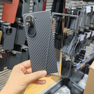 เคสโทรศัพท์คาร์บอนไฟเบอร์ กันกระแทก กันตก แบบบางพิเศษ สําหรับ Samsung Galaxy Z Fold 5 5G