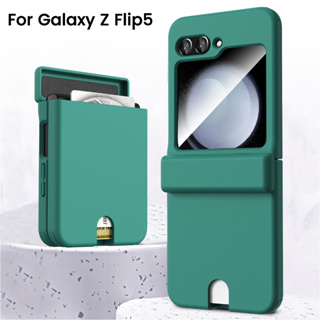บานพับแม่เหล็ก ป้องกัน ฮาร์ดพีซี ป้องกันเต็มรูปแบบ เคสโทรศัพท์ สําหรับ Samsung Galaxy Z Flip 5 การ์ดซ่อนในตัว เคสด้านหลัง