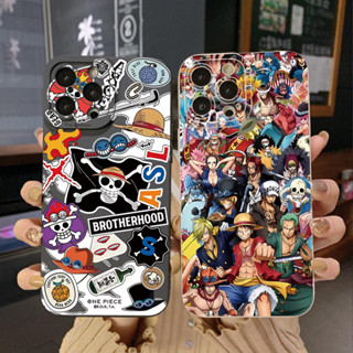 เคสป้องกันโทรศัพท์มือถือ ขอบสี่เหลี่ยม ลายวันพีช สําหรับ OPPO A16 A15 A16E A16k A95 Reno6 Z 5G A94 A54 A74 4G A53 A76 A96 4G A12 A5S A7