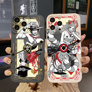 เคสโทรศัพท์มือถือ ขอบสี่เหลี่ยม ลายโป๊กเกอร์ One Piece Nami สําหรับ iPhone 14 Plus 13 Pro Max 12 iPhone 11 XR 8 7 SE 2022